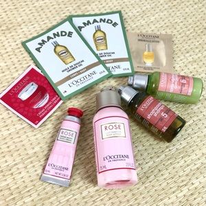 L’Occitane Rose Travel Size Lotion with samples